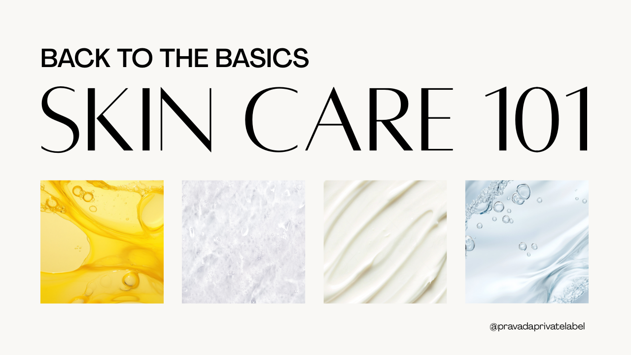 Back to the Basics Graphic with skin care textures.