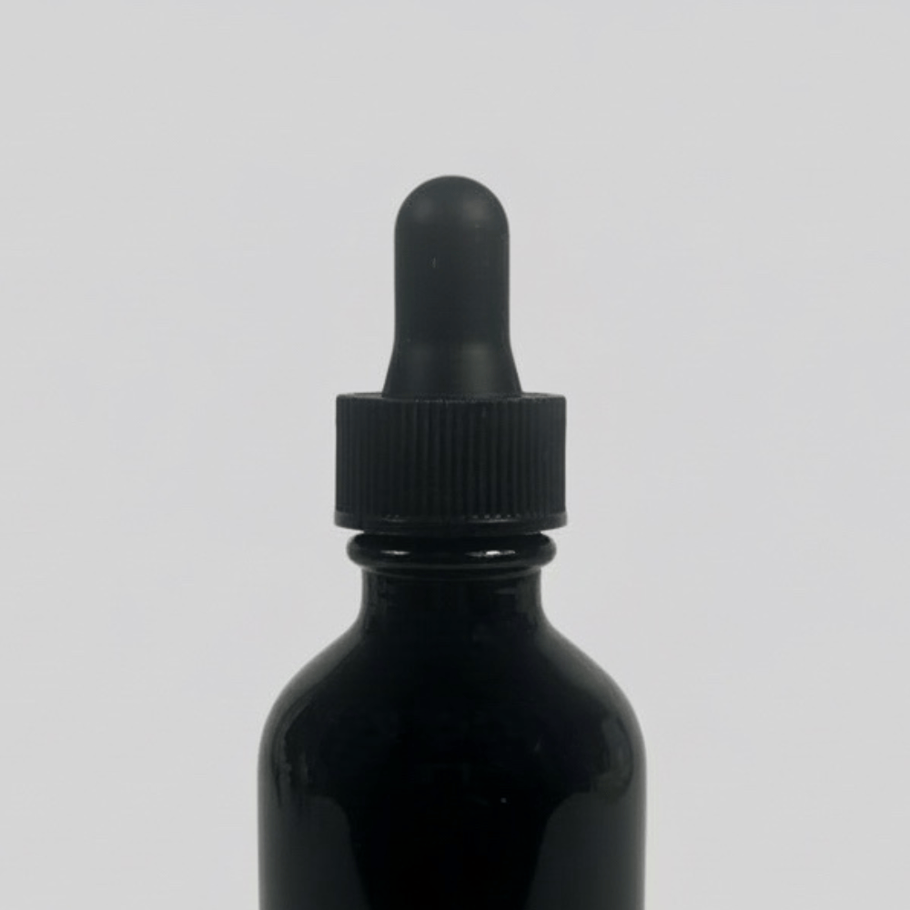 Pravada private Label Black Ribbed Glass Dropper - Samples