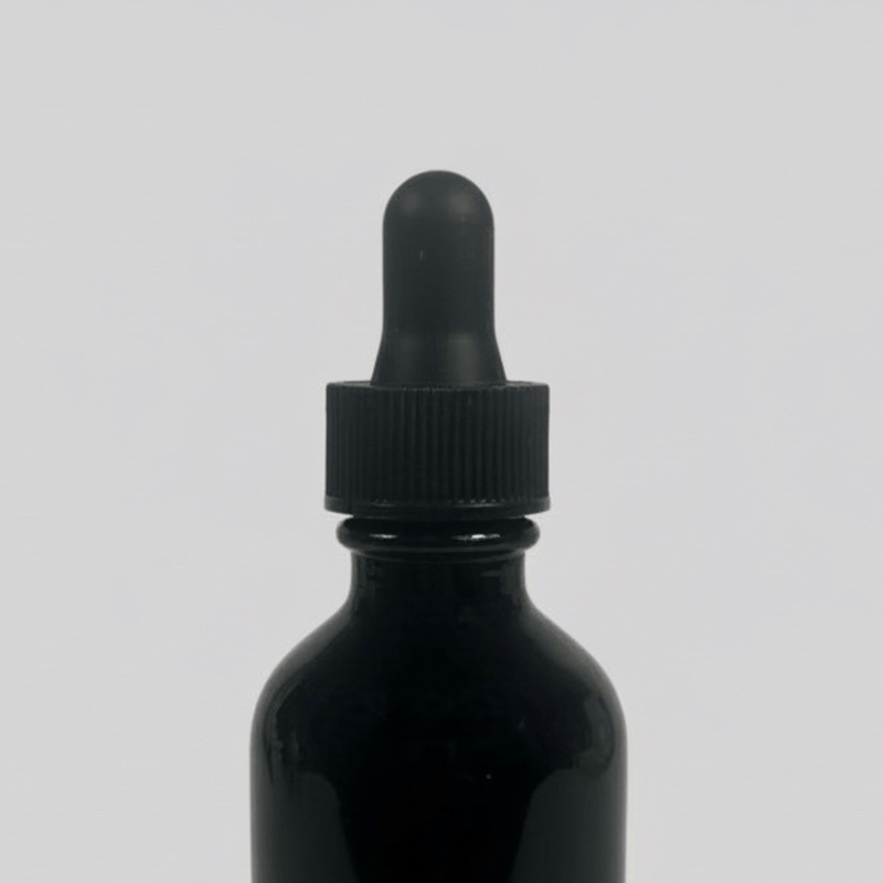 Pravada private Label Black Ribbed Glass Dropper - Samples