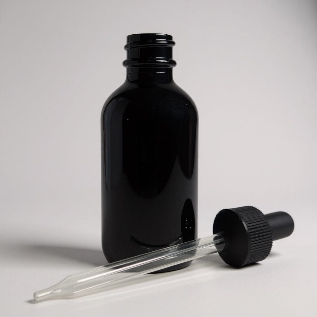 Pravada private Label Black Ribbed Glass Dropper - Samples