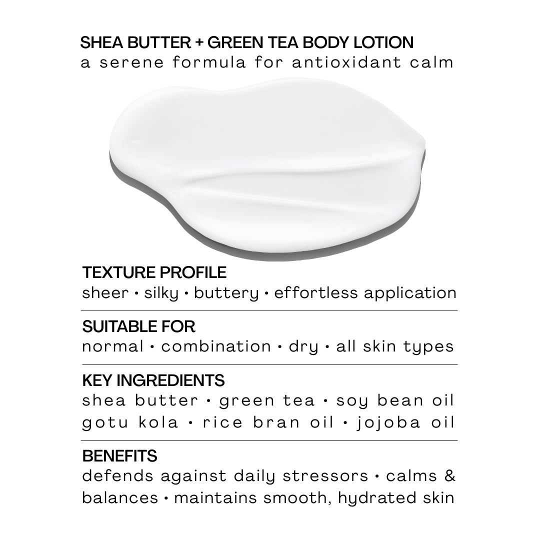 Shea Butter & Green Tea Body Lotion Texture, Ingredients, & Benefits