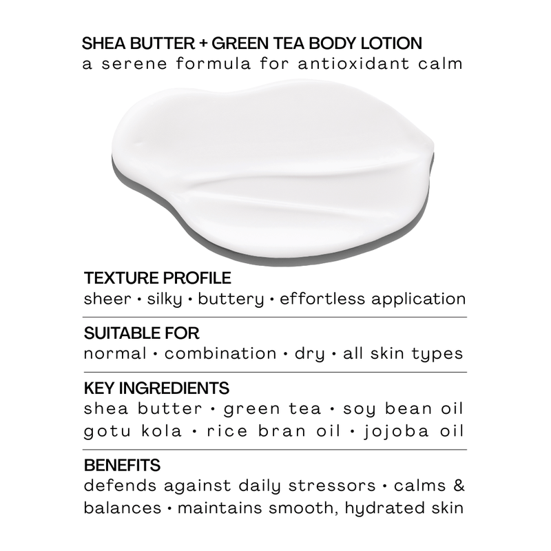 Shea Butter & Green Tea Body Lotion Texture, Ingredients, & Benefits