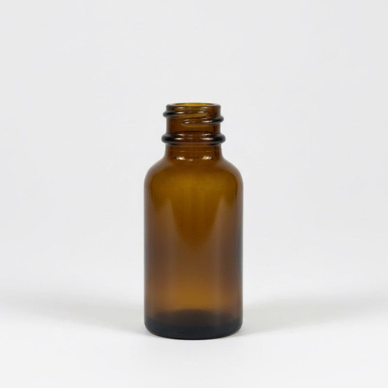 Pravada private Label Boston Round Amber Glass Bottle - 1oz