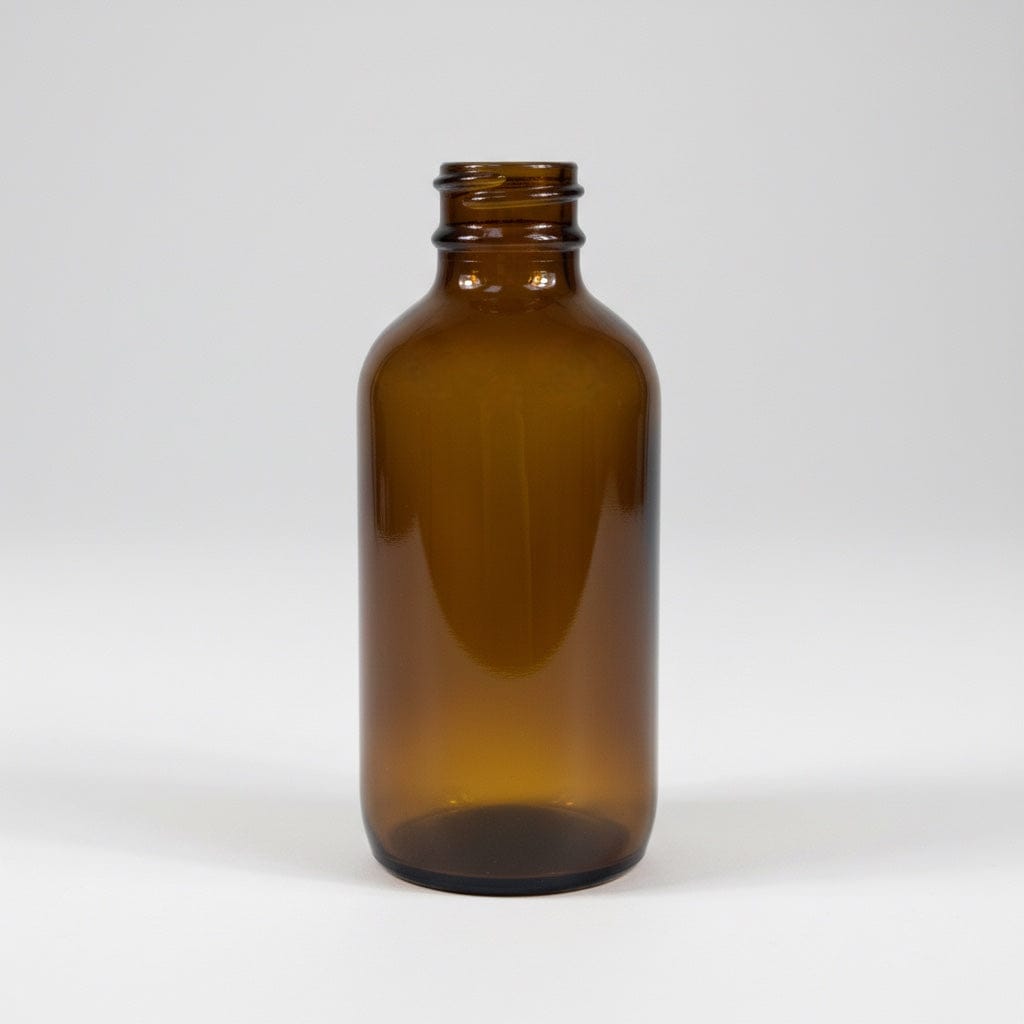 Pravada private Label Boston Round Amber Glass Bottle - 4oz