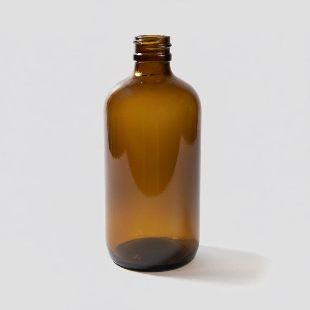 Pravada private Label Boston Round Amber Glass Bottle - 8oz