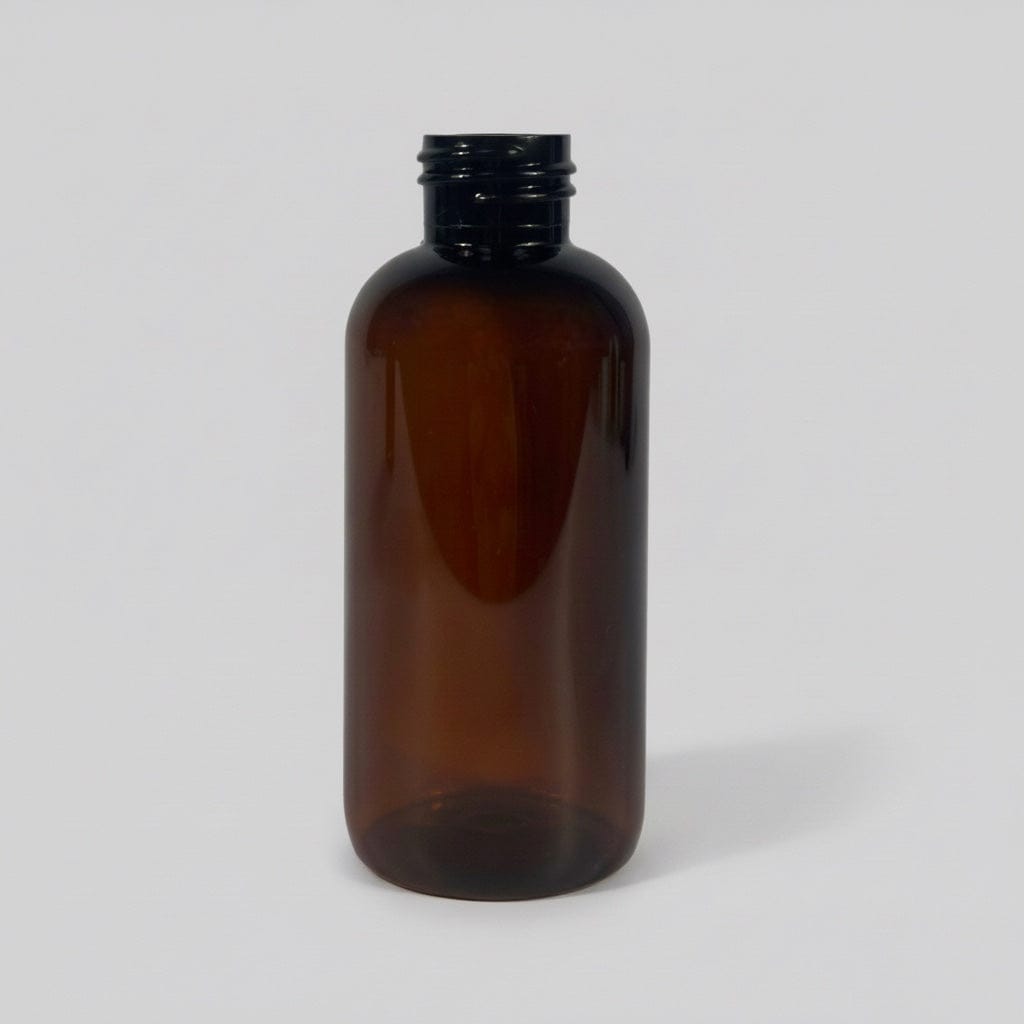 Pravada private Label Boston Round Amber Plastic Bottle - 4oz