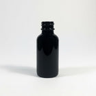 Boston Round Black Glass Bottle - 1oz