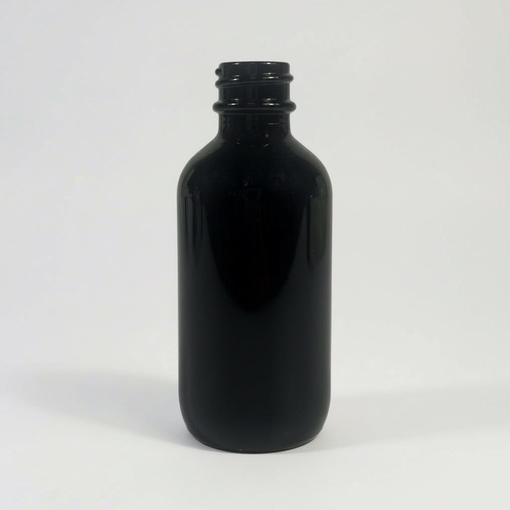 Boston Round Black Glass Bottle - 2oz – Pravada Private Label