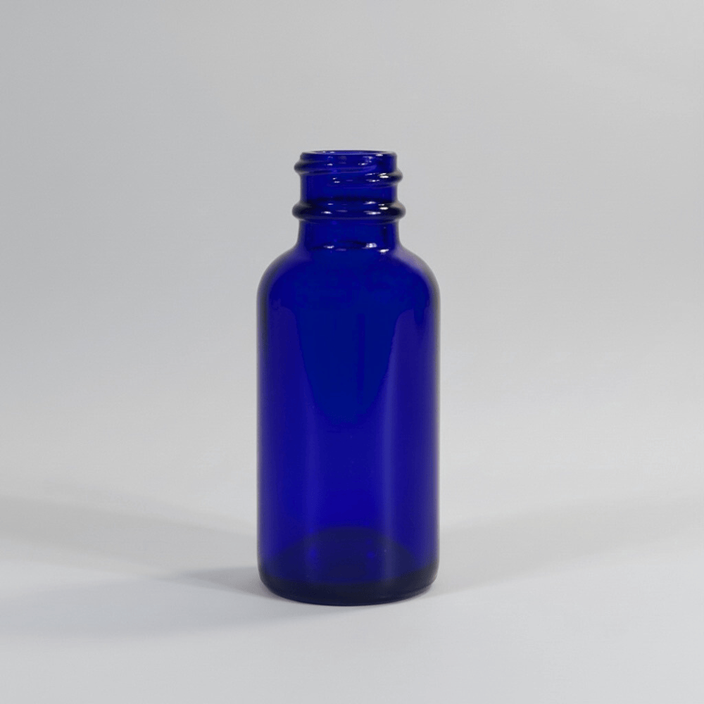 Pravada private Label Boston Round Cobalt Blue Glass Bottle - 1oz