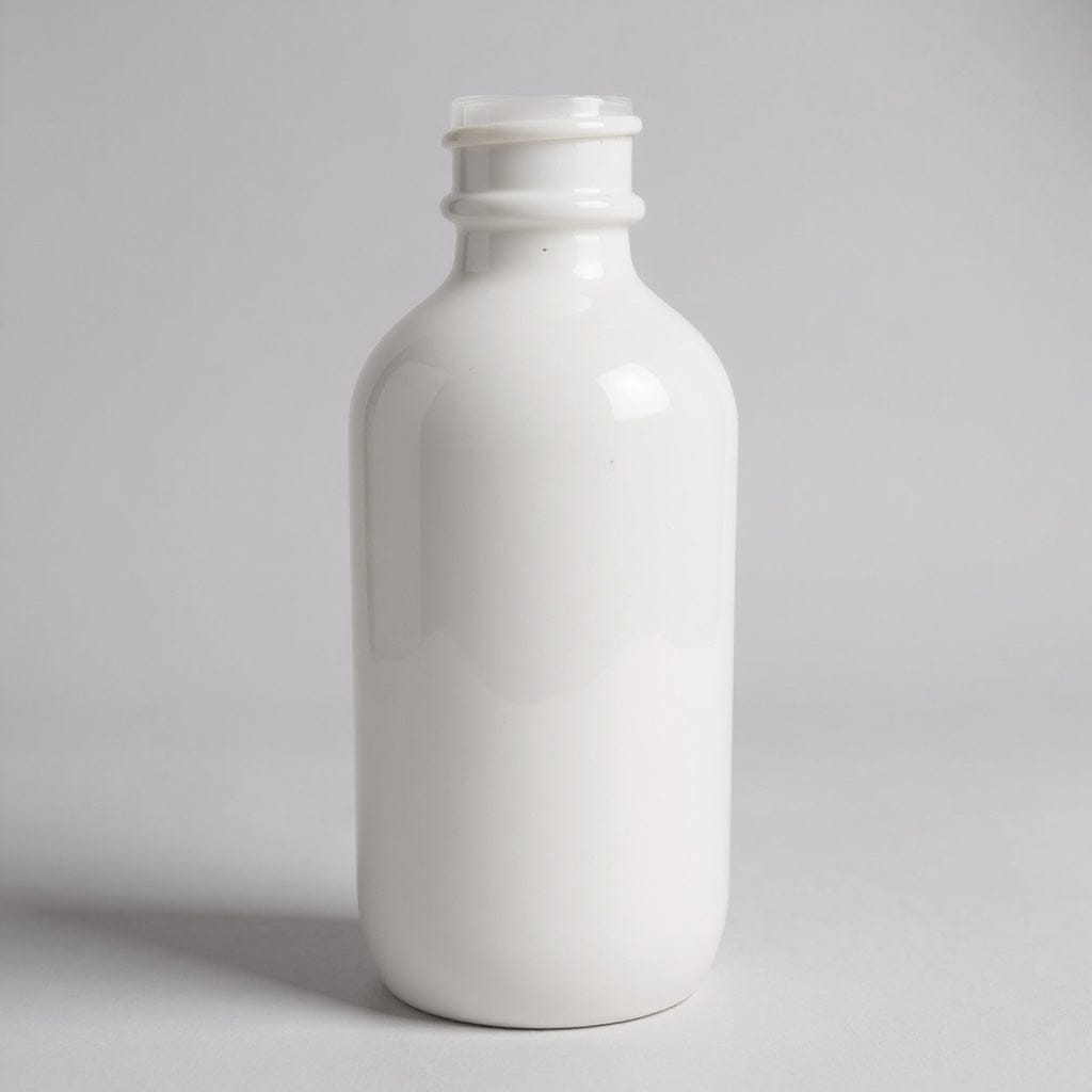 Pravada private Label Boston Round Opal/White Glass Bottle - 2oz