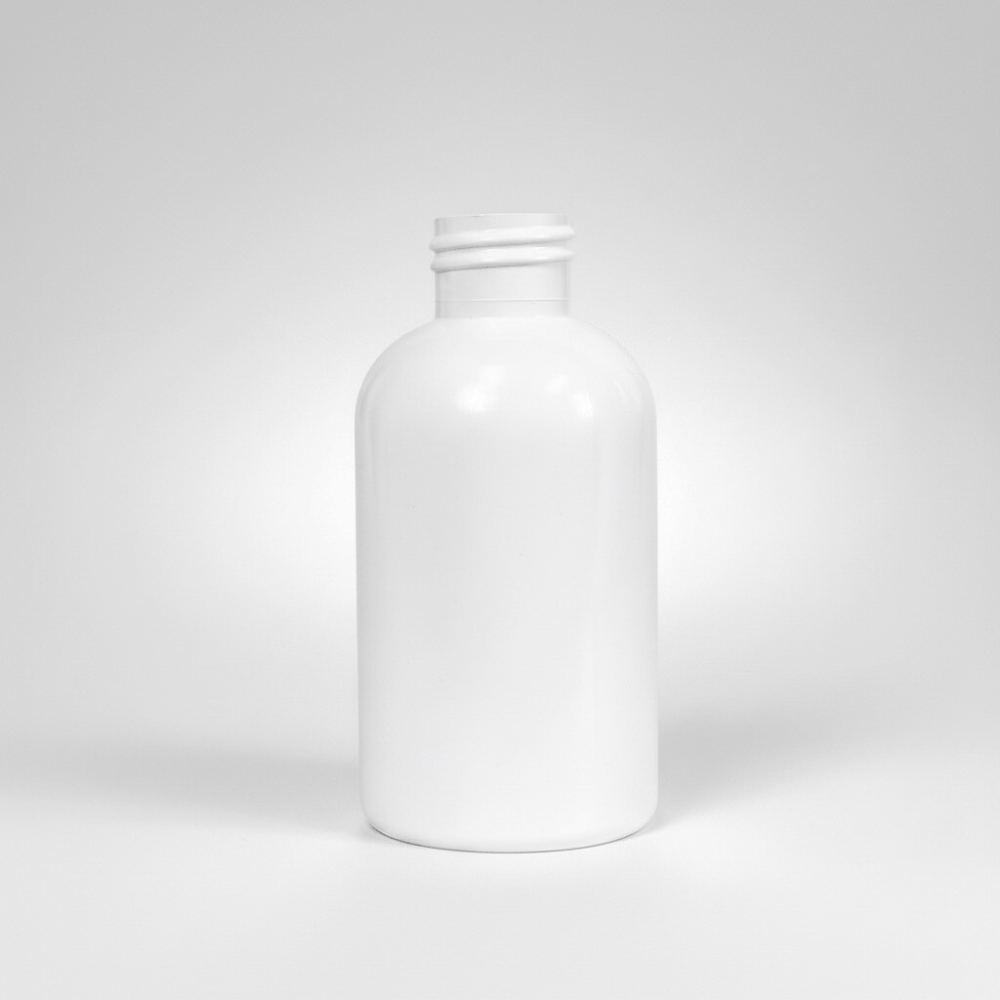 Pravada private Label Boston Round Squat White Plastic Bottle - 4oz