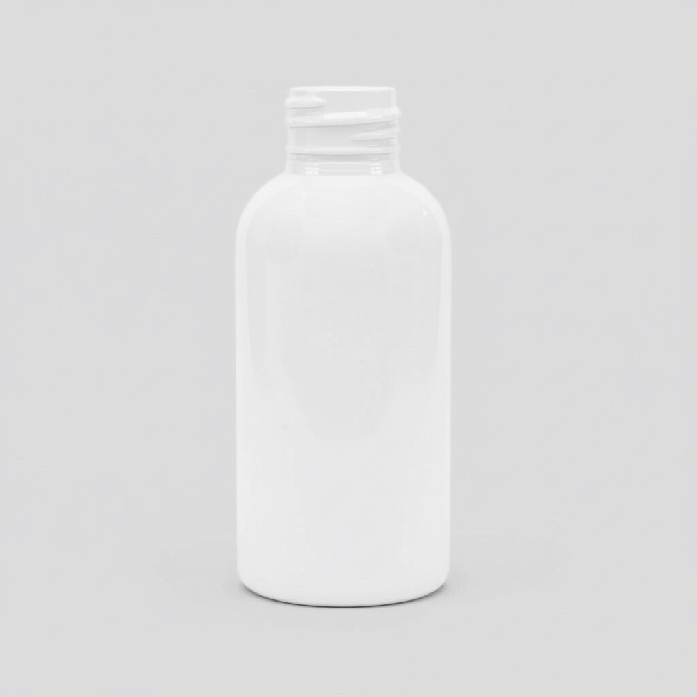 Pravada private Label Boston Round White Plastic Bottle - 2oz