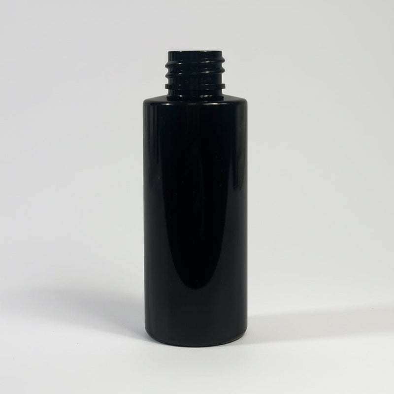 Pravada private Label Cylinder Black PET Plastic Bottle - 2oz