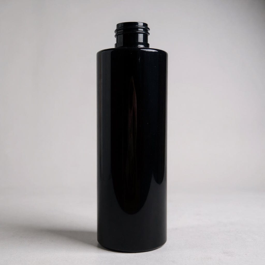 Cylinder Black PET Plastic Bottle - 8oz – Pravada Private Label