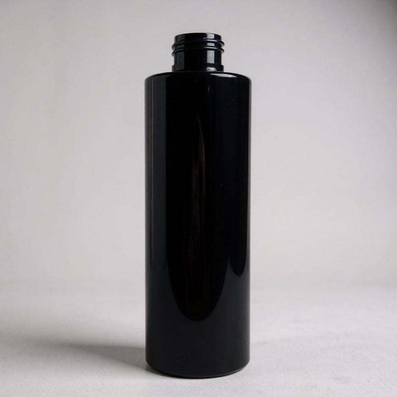Pravada private Label Cylinder Black PET Plastic Bottle - 8oz