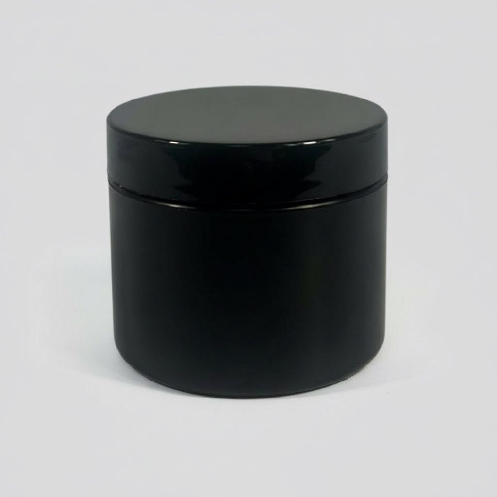 Pravada private Label Double Wall Black Plastic Jar - 2oz