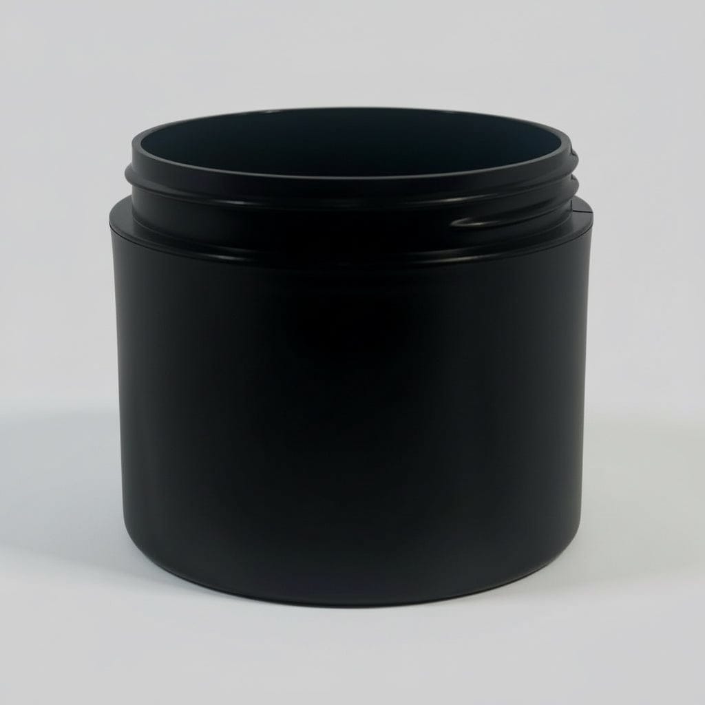 Pravada private Label Double Wall Black Plastic Jar - 4oz
