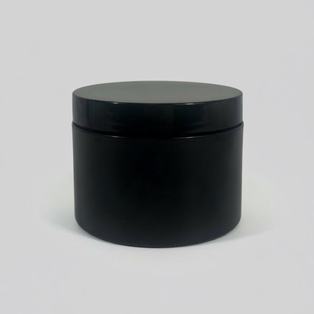 Pravada private Label Double Wall Black Plastic Jar - 8oz