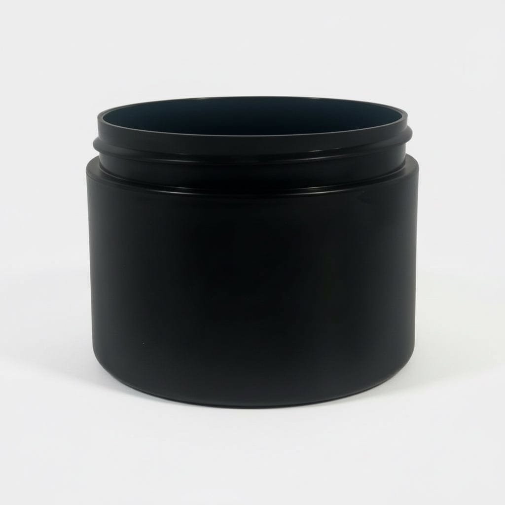 Pravada private Label Double Wall Black Plastic Jar - 8oz