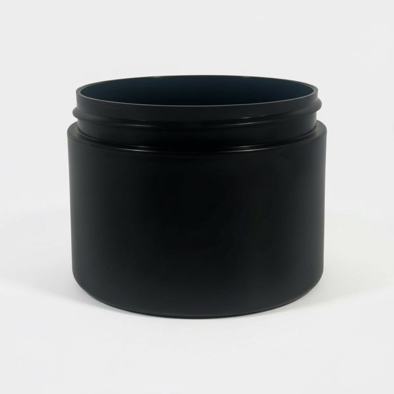 Pravada private Label Double Wall Black Plastic Jar - 8oz