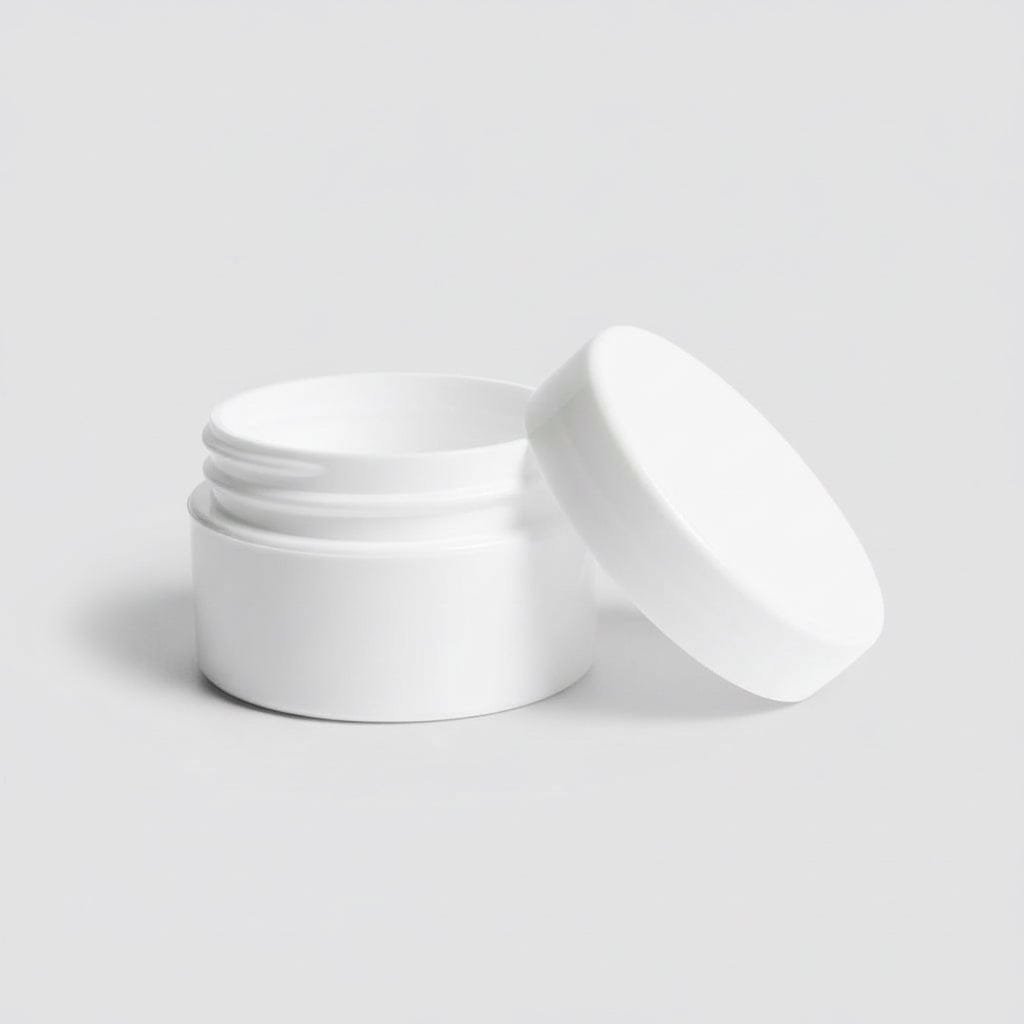 Pravada private Label Double Wall White Plastic Jar - 0.5oz
