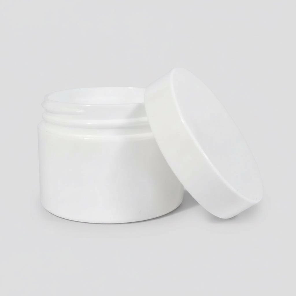 Pravada private Label Double Wall White Plastic Jar - 1oz