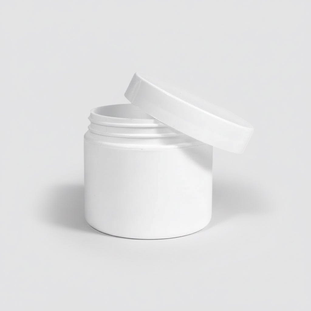 Pravada private Label Double Wall White Plastic Jar - 2oz