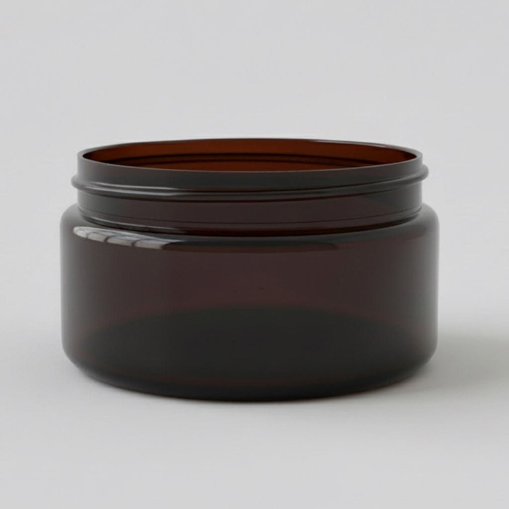 Pravada private Label Low Profile Amber Plastic Jar - 8oz