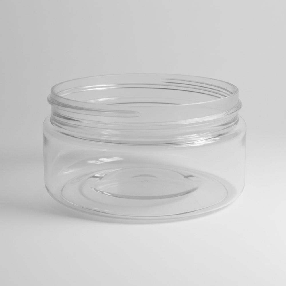Pravada private Label Low Profile Clear Plastic Jar - 8oz