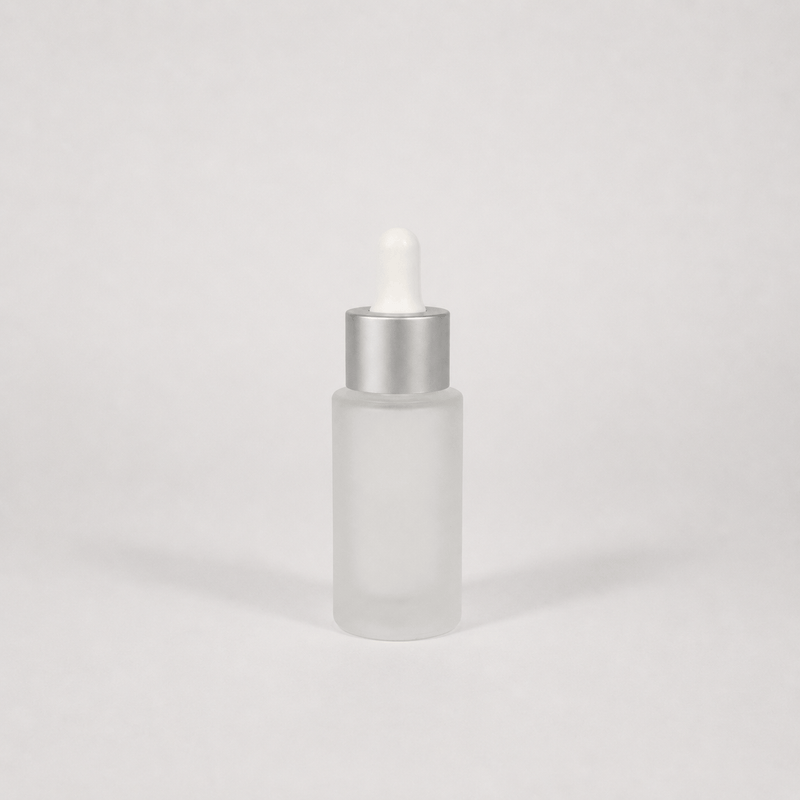 Pravada private Label Premium Aspen Frosted Glass Cylinder with Dropper - 30ml