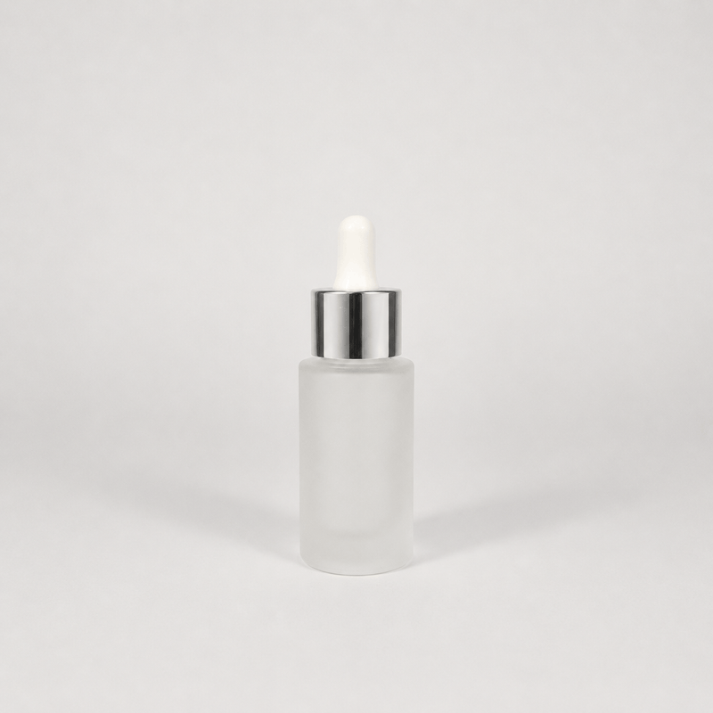 Pravada private Label Premium Aspen Frosted Glass Cylinder with Dropper - 30ml