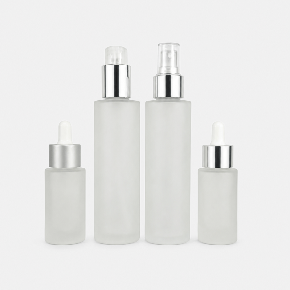 Pravada private Label Premium Aspen Frosted Glass Cylinder with Dropper - 30ml