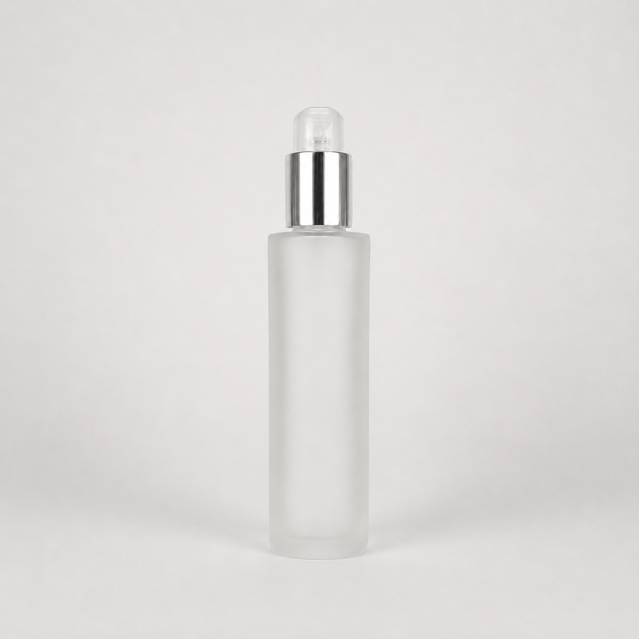 Pravada private Label Premium Aspen Frosted Glass Cylinder with Treatment Pump - 120ml