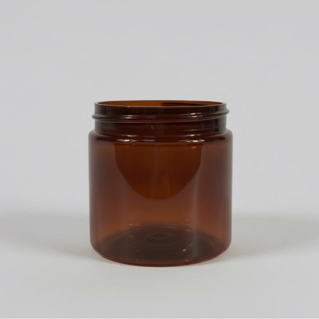 Pravada private Label Straight Amber Plastic Jar - 4oz