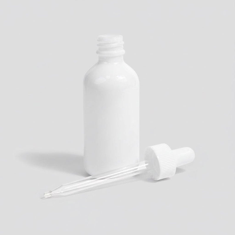 Pravada private Label White Ribbed Glass Dropper - Samples