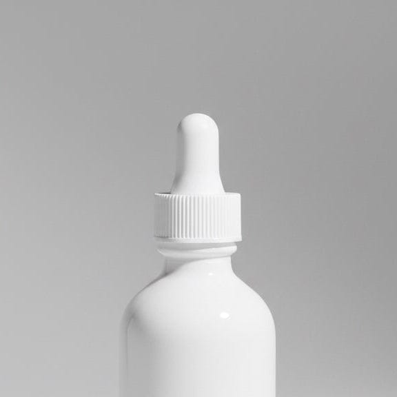 Pravada private Label White Ribbed Glass Dropper - Samples